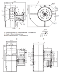 Вентилятор радиальный ВЦ 4-70-16 электродвигатель 18.5 кВт, исполнение 5, 420 об/мин