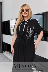 Платье 1553-черный-леопард Minova