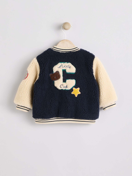 Флисовая куртка для малышей Next B79-296, Бежевый, Темно-синий