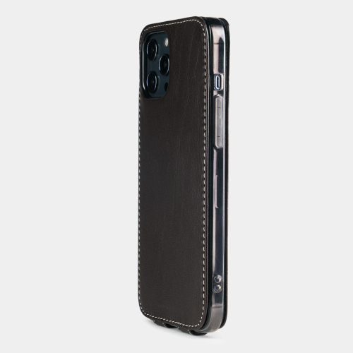 Чехол для iPhone 12 Pro Max из натуральной кожи теленка, темно-коричневого цвета