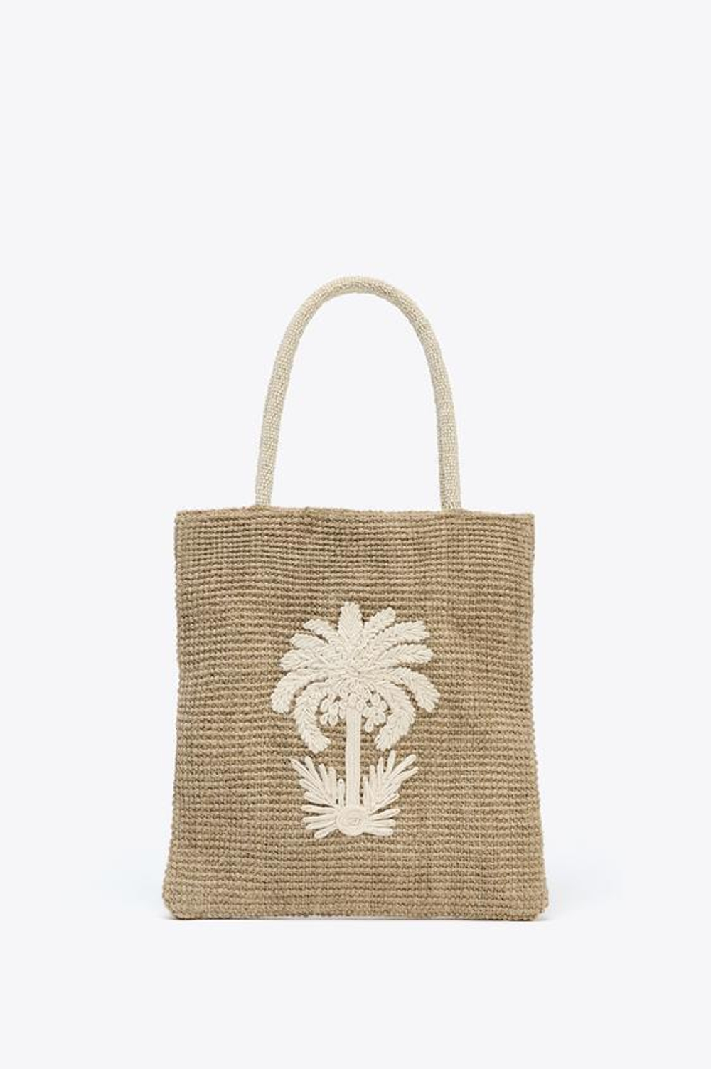 ZARA СУМКА-ШОПЕР, СВЕТЛО-БЕЖЕВЫЙ