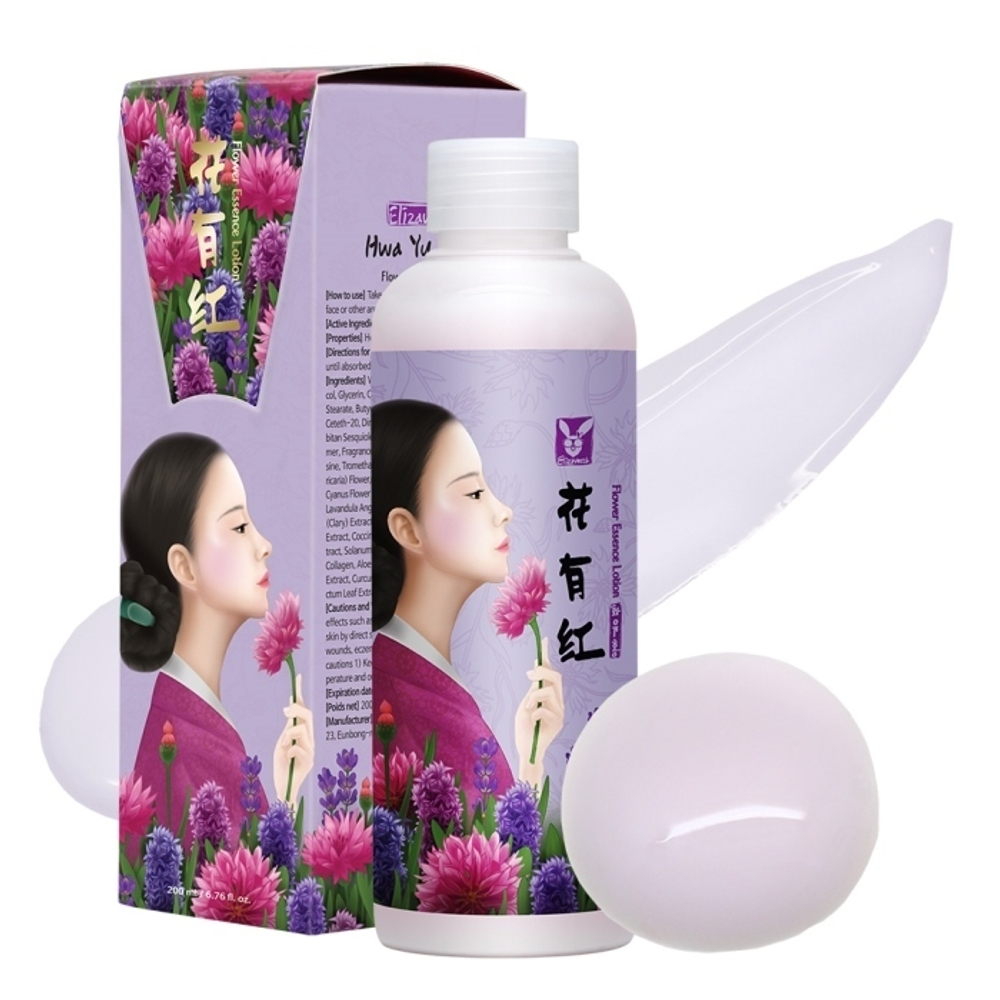 Лосьон-эссенция с цветочными экстрактами Elizavecca Hwa Yu Hong Flower Essence Lotion, 200 мл.