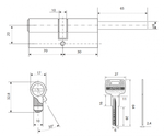 Цилиндровый механизм Apecs SM-100(30S/70)-S/65-NI
