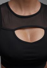 Топ black grid decolletage