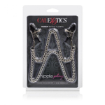 Зажимы на соски Nipple Play Tiered Nip Clamps с цепочкой (Цвет: серебряный с черным)