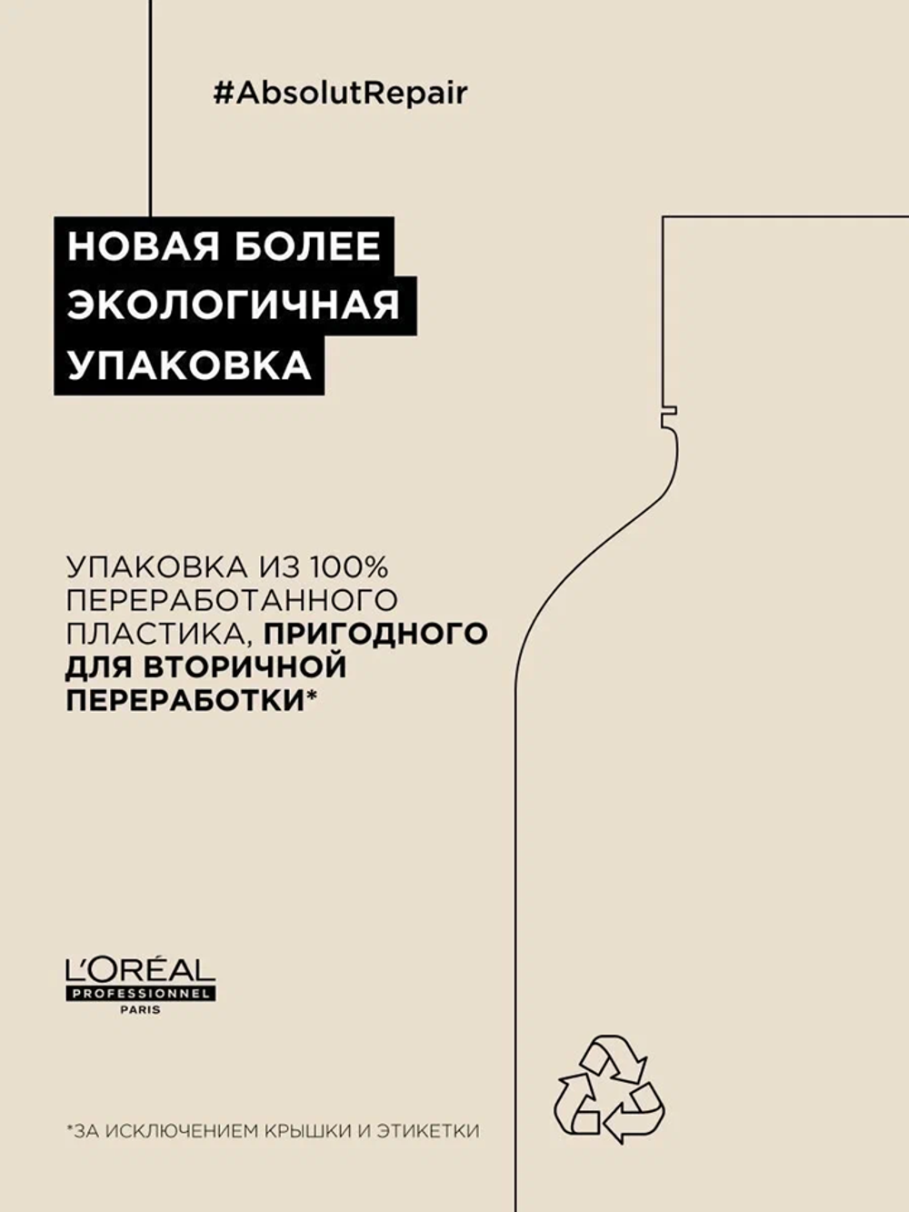 L'Oreal Professionnel Шампунь для волос, восстановление поврежденных волос, Рено Absolut Repair Gold  1500 мл