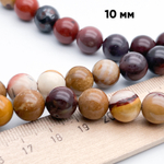 Мукаит бусины, диаметр 10,4-10,6 мм, цена за 18-19 шт (1/2 нити)