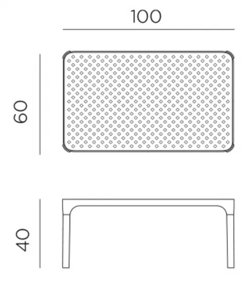 Журнальный столик Net Table 100х40 см горчичный