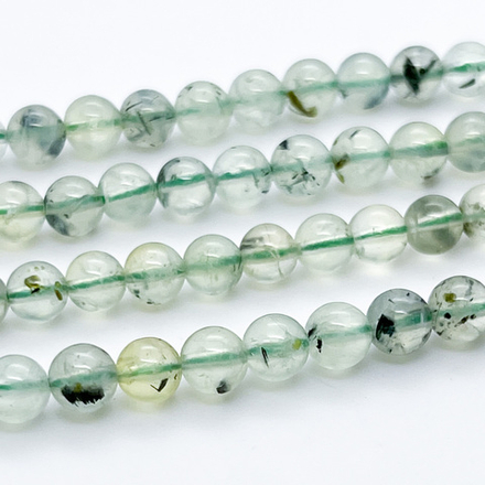 Пренит бусины, диаметр около 5,9-6,1 мм, цена за 16 шт (1/4 нити)