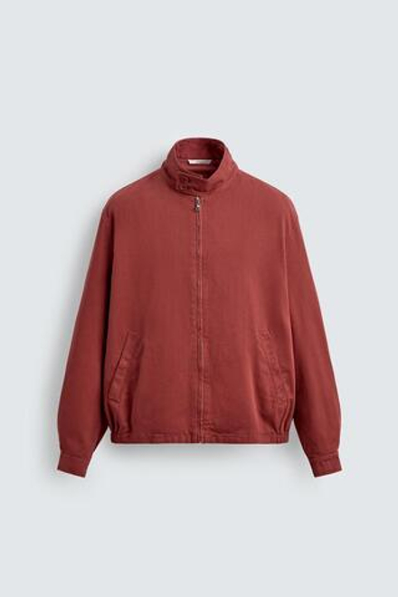 ZARA ЛЕГКАЯ ХЛОПКОВАЯ КУРТКА, ТЕМНО-РОЗОВЫЙ