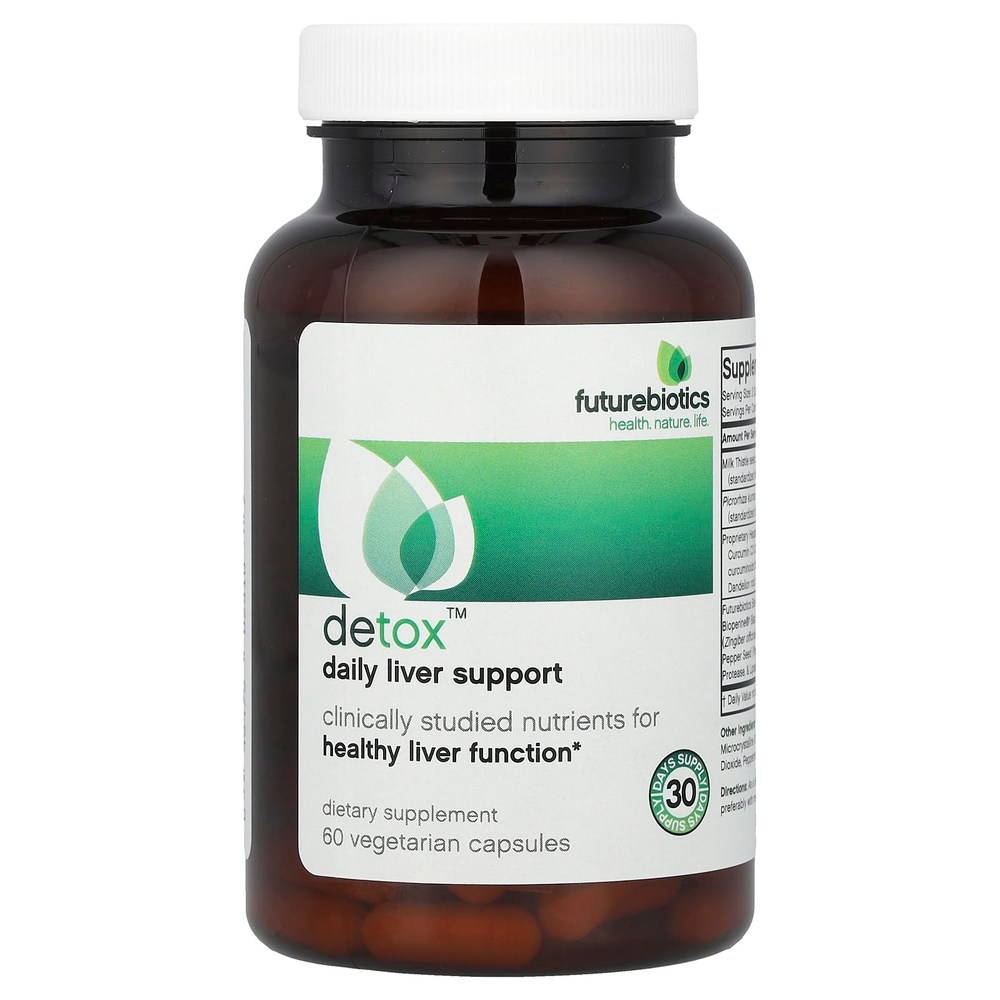 Futurebiotics, Detox, ежедневная поддержка печени, 60 вегетарианских капсул