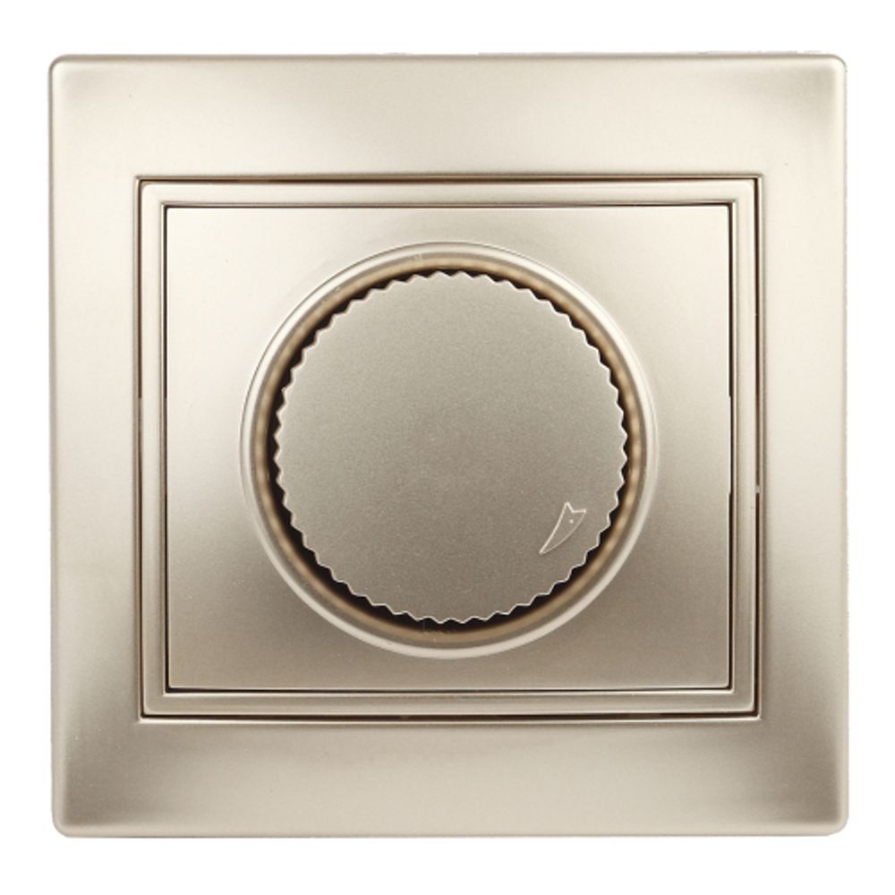 1-401-04 Intro Светорегулятор поворотный, 600Вт 230В, IP20, СУ, Plano, шампань | Intro Plano Шампань