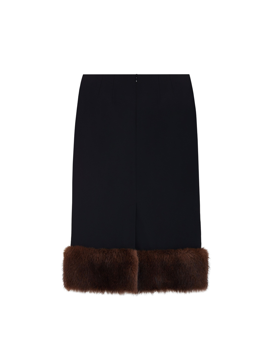 Юбка карандаш с мехом