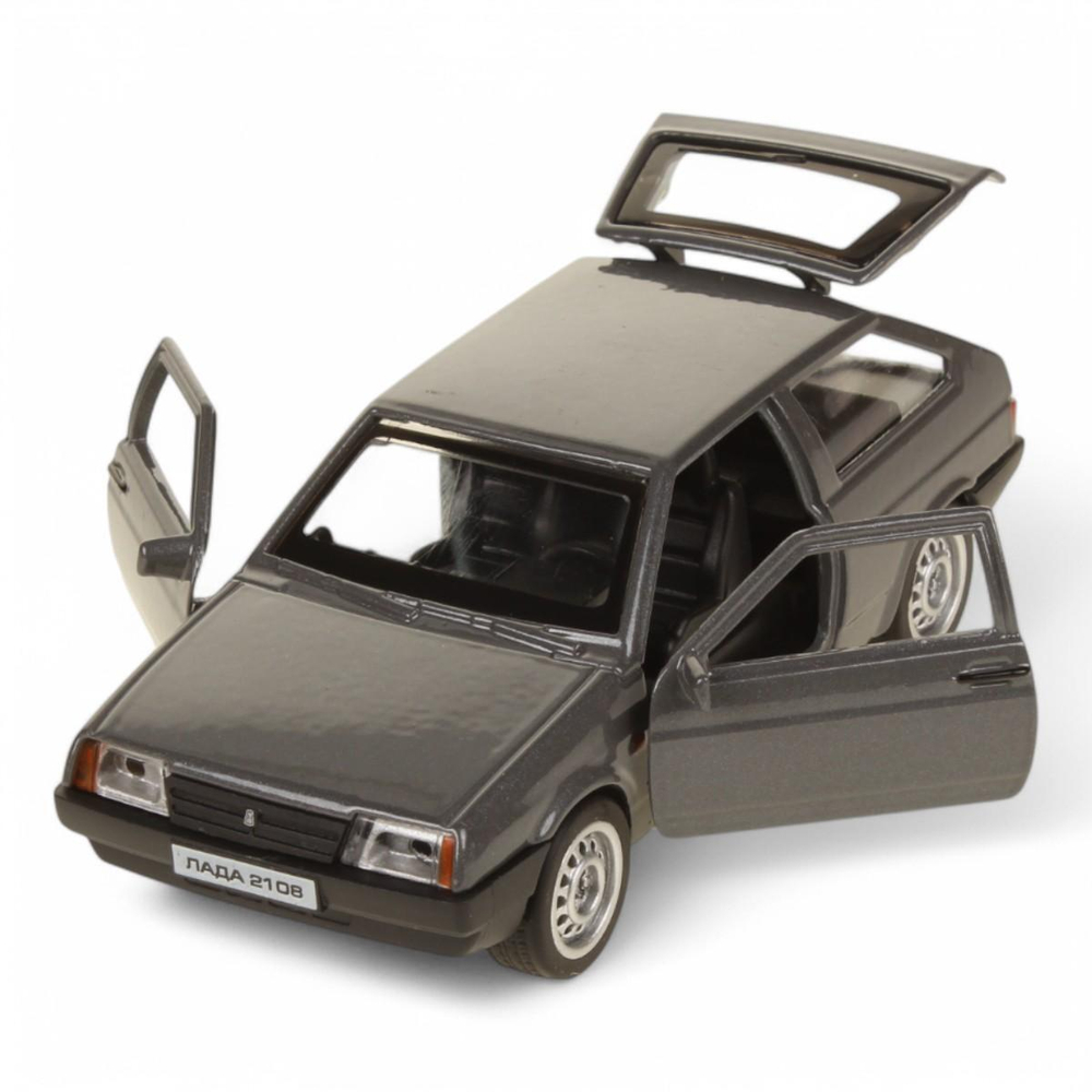Модель ин. мет. "Lada-2108 Спутник" 12см. двери, багаж, серый, в коробка 2108-12-GY (Технопарк)