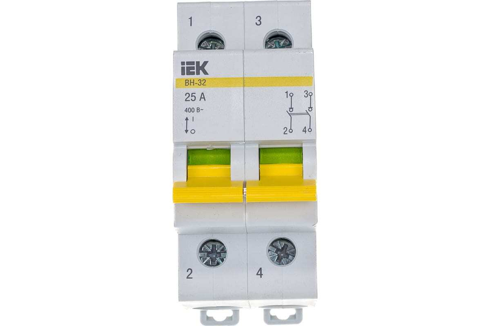 Выключатель нагрузки (мини-рубильник) ВН-32 2Р 25А IEK