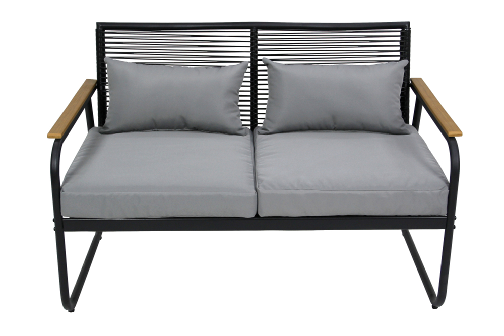 Набор мебели Garden Story Амелия 1 уп. (черный, подушки серые)