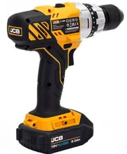 Дрель-шуруповерт аккумуляторная (JCB-18DD-B-E) 18V, max 45Nm в комплекте с зарядным устройством (JCB-18VFC-E) 2.4A и батареей аккум(JCB-20LI-E) 2.0AH JCB JCB-18DD-2X-E