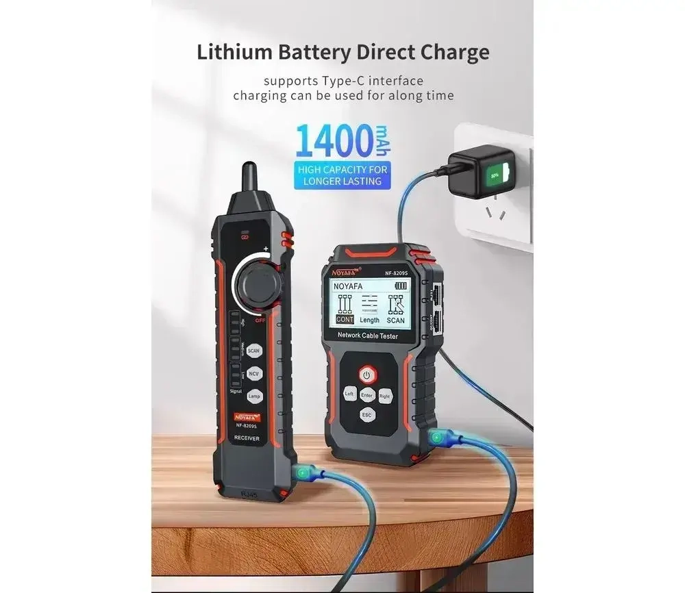 Кабельный тестер NF-8209S Noyafa поиск дефектов витой пары измеритель длины PoE кабельный трекер