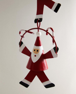 ZARA HOME НОВОГОДНЕЕ ЕЛОЧНОЕ УКРАШЕНИЕ "ДЕД МОРОЗ С ПОДАРКАМИ", КРАСНЫЙ