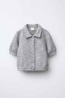 ZARA КАРДИГАН ИЗ РЕЛЬЕФНОЙ ТКАНИ, СВЕТЛО-ГОЛУБОЙ