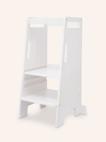 Стульчик детский 50х87х45, Тадео, переносной, степ-стул с ручками, стул для детей высокий, фанера из березы, белый воск, Dipriz