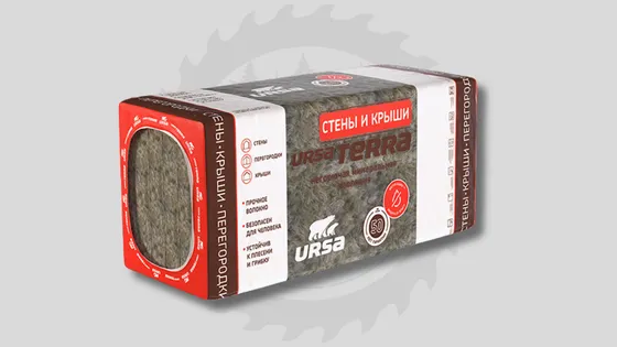 URSA TERRA 36 PN Стены и Крыши 1250×610×100 мм (3,81м²/упак)