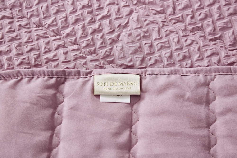 Покрывало 160х220 и наволочка 50х70 Sofi De MarkO Ирма пудра