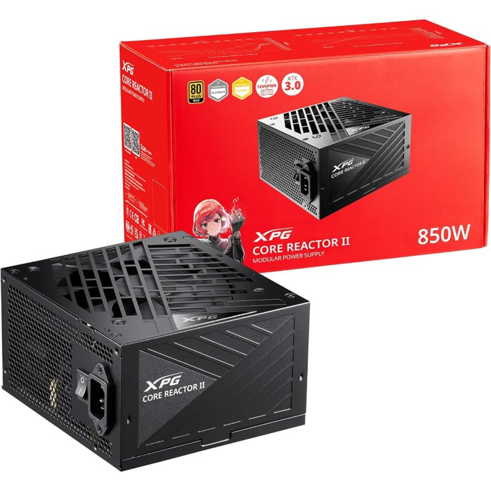 Блок питания XPG CORE REACTOR II 850 black (ATX 3.1, 850W, Full Modular, 80+ GOLD)