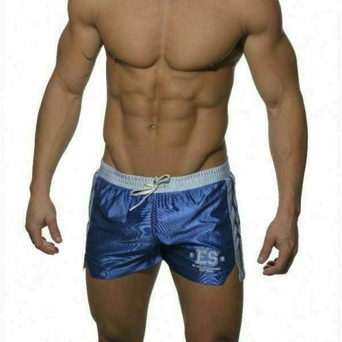 Мужские спортивные шорты синие с голубым поясом ES Collection SHORTS BLUE WHITE