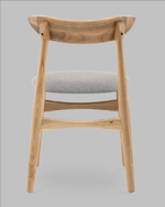 Стул Вудсимпл каркас дерево цвет натуральный орех рогожка серый