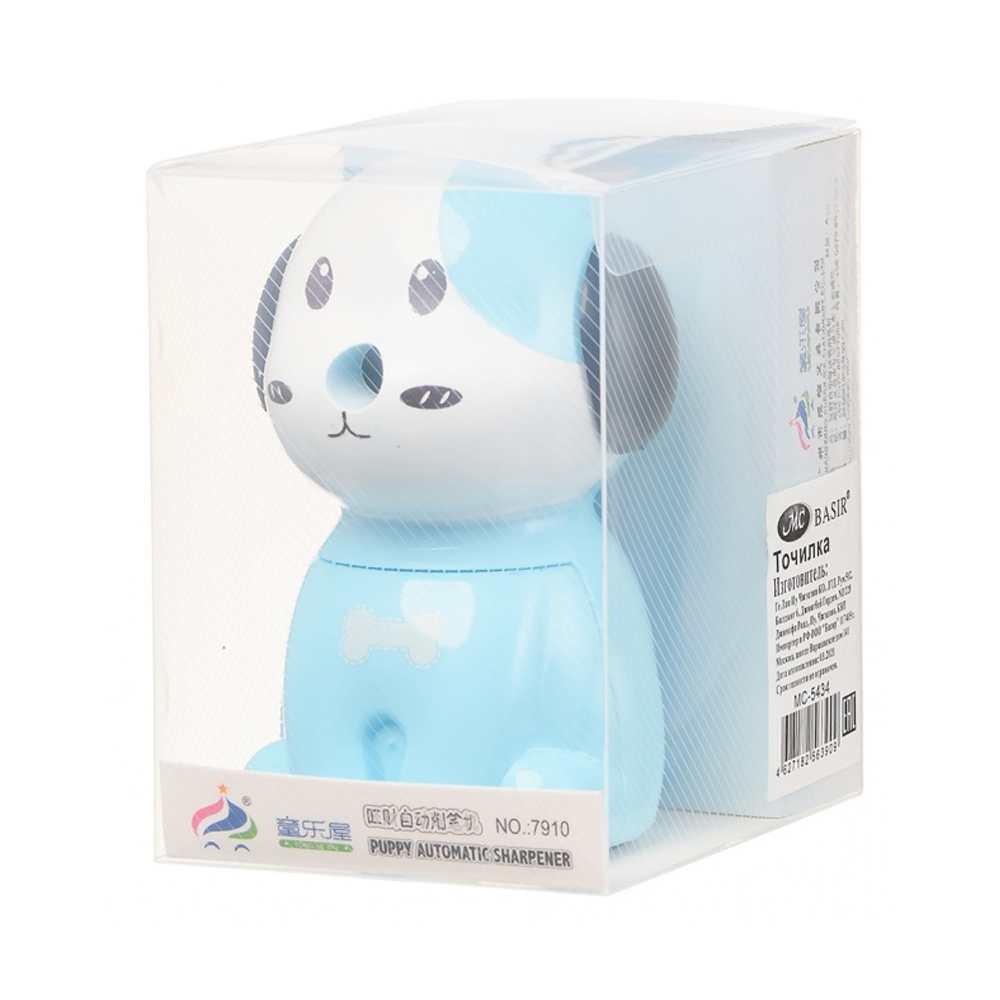 Точилка механическая Basir, одинарная, серия "Собачка", фигурный корпус, 10.5*7 см