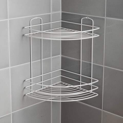 Полка угловая 2-х ярусная 21*21*30,5см "White", белый