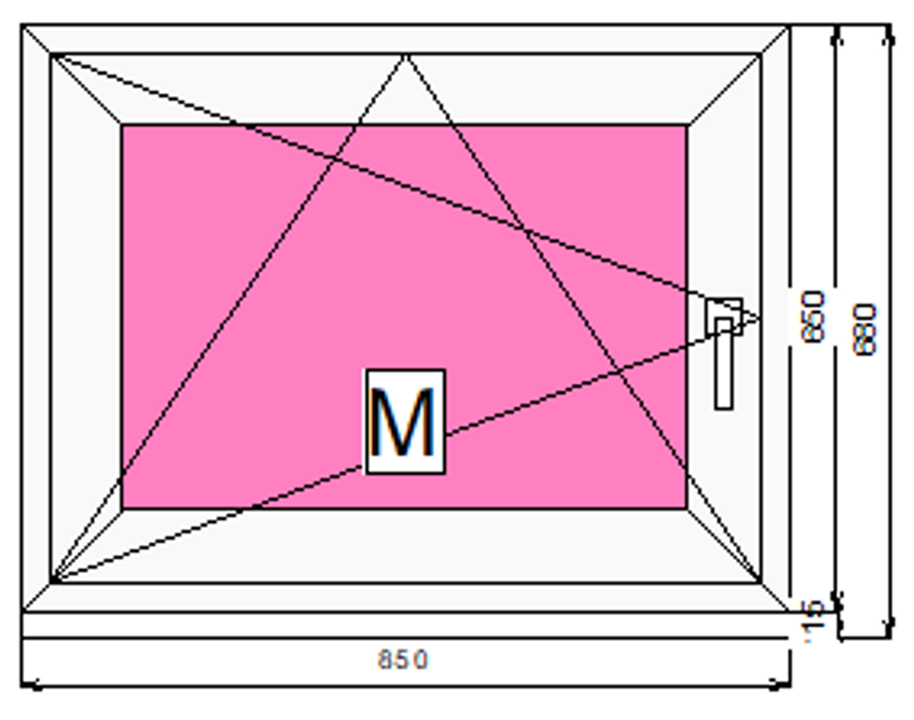 Пластиковое окно 650 х 850 ТермА Эко + Москитная сетка