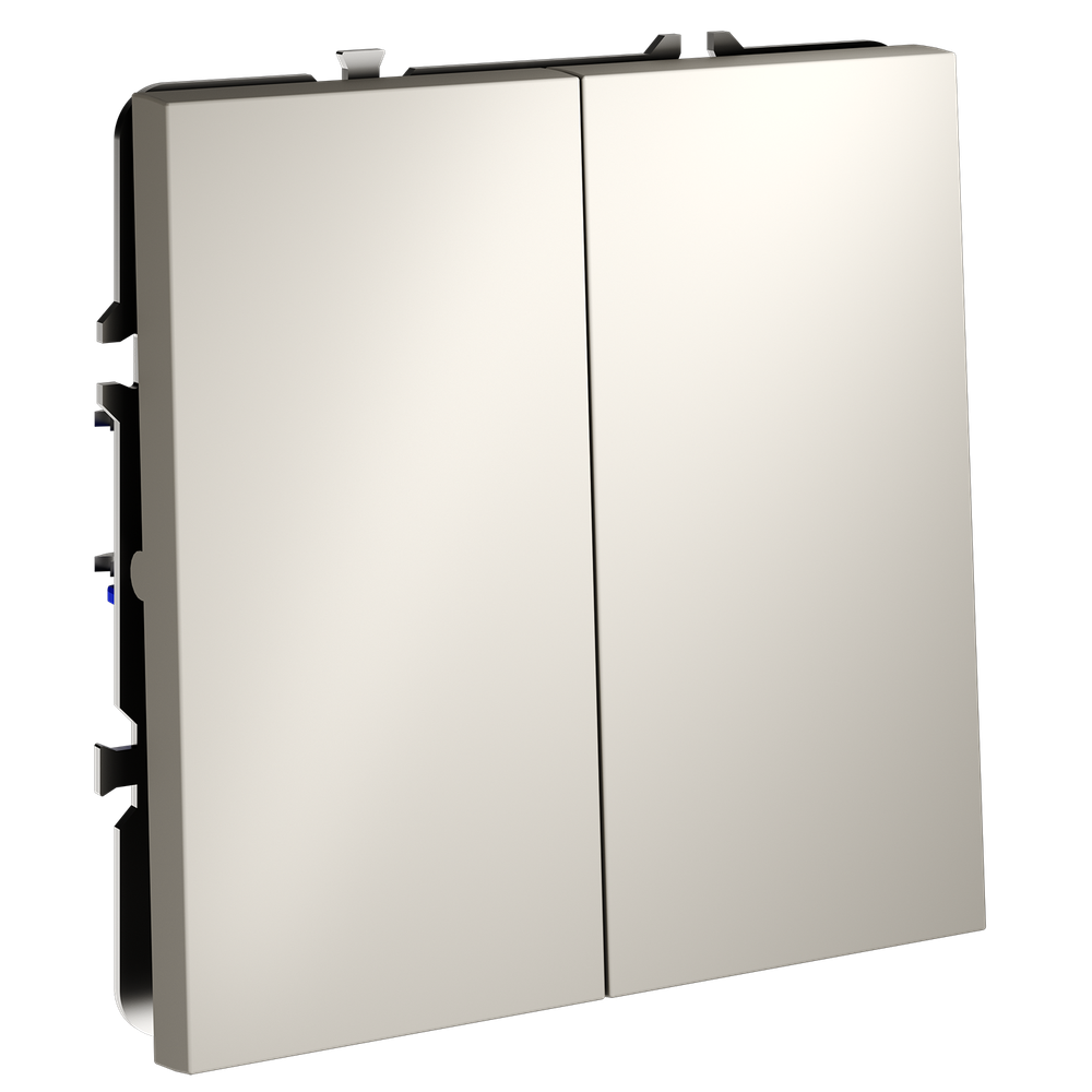 Перекрестный переключатель встраиваемый VOLTUM S70 двухклавишный 10А, (кашемир)