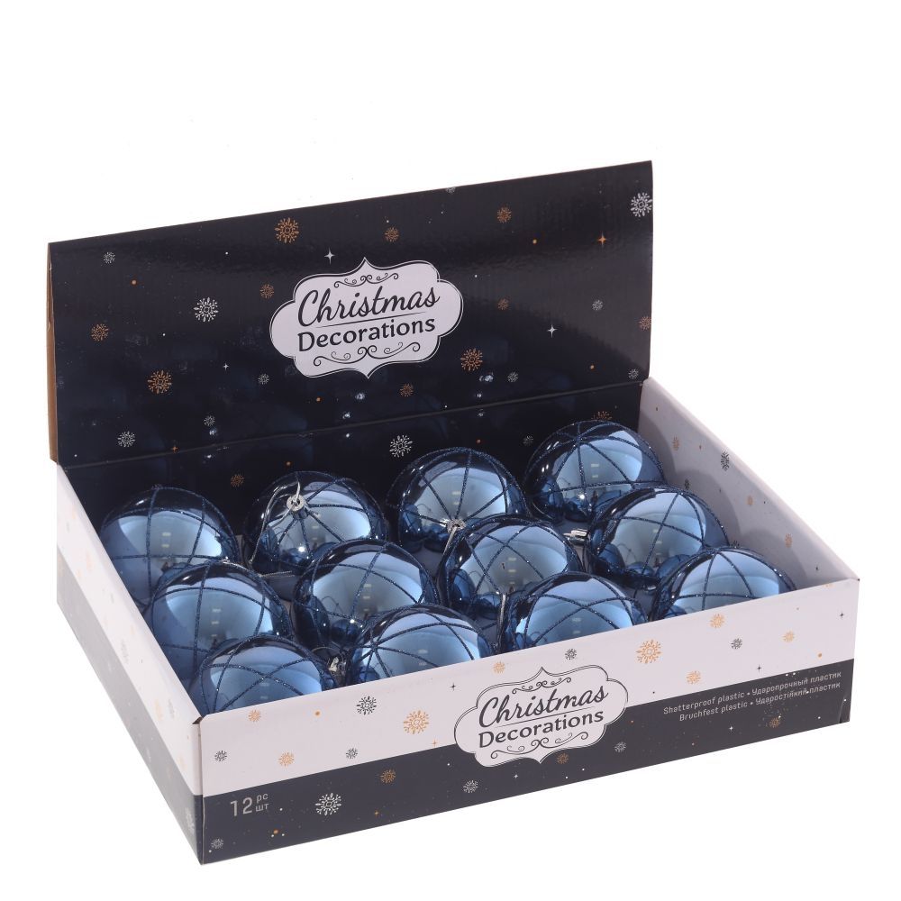 GAEM Набор из 12шт Украшение новогоднее "Шар", D 8 см, L35 W27 H8,5 см