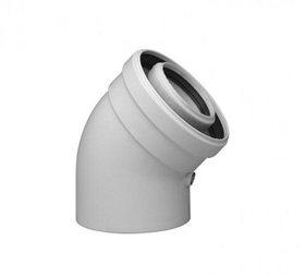 Отвод коаксиальный, полипропиленовый 45° , Ду 60/100, Baxi KHG71405981