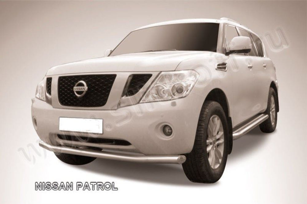 Защита переднего бампера (нержавейка) Nissan Patrol (2010-2014) d76