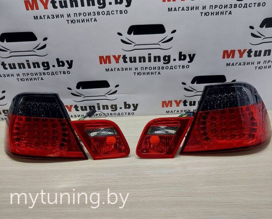 Задние фонари Bmw 3 E46 red smoke led