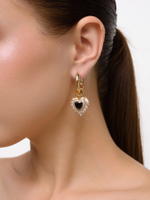 Серьги "Wing black" Gold