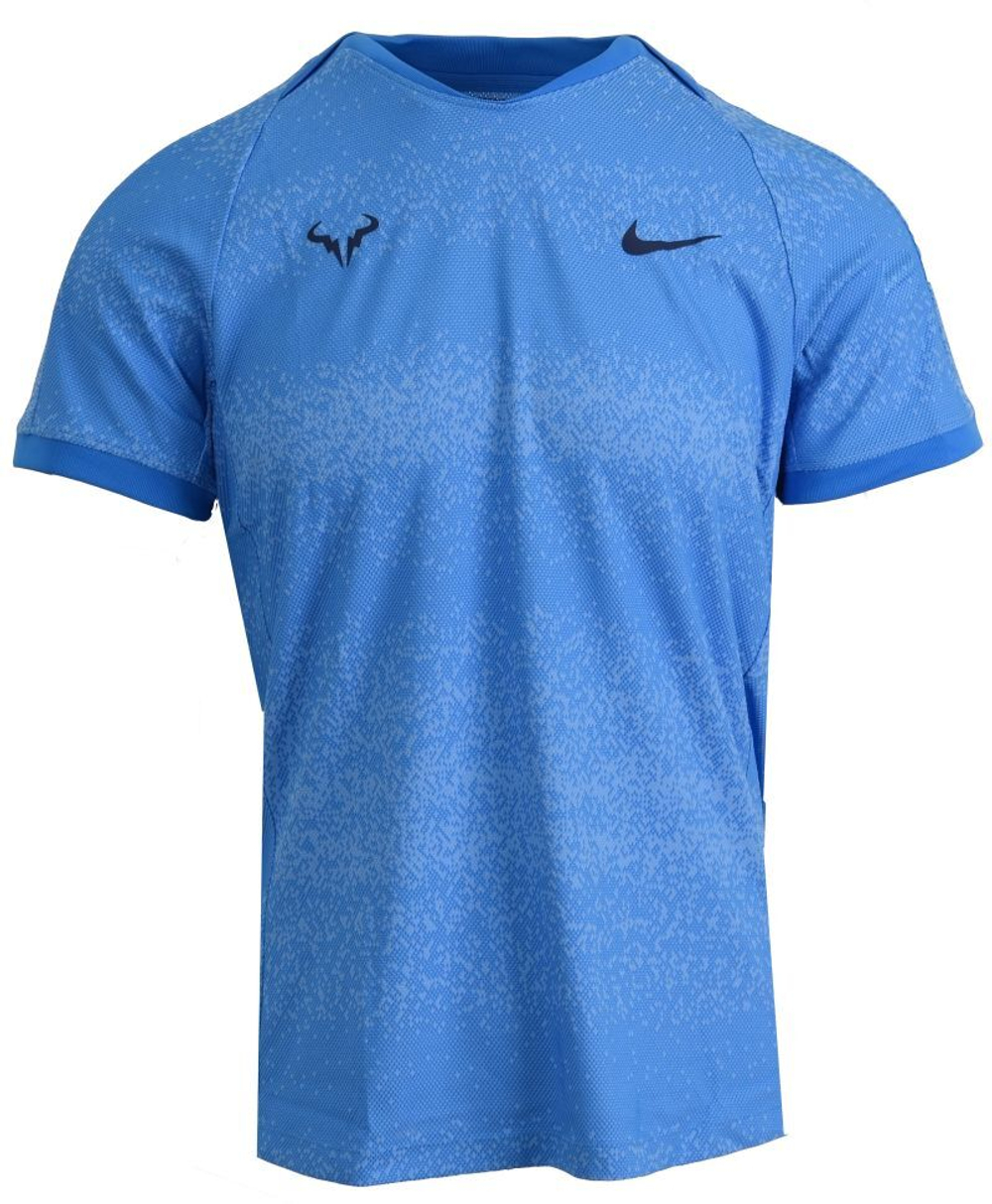 Мужская теннисная футболка Nike Court Rafa Dri-Fit Short Sleeve - light photo blue/midnight navy