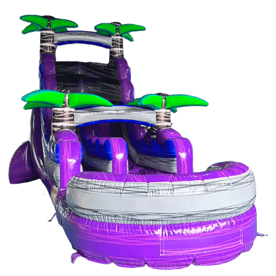 Надувная горка с бассейном «Фиолетовый бриз» 8х4х5м