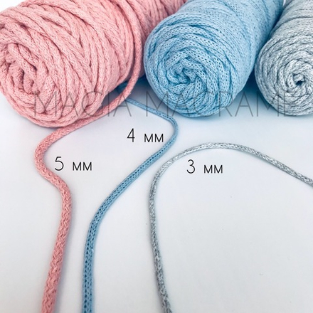 Шнур цветной хлопковый, 4мм