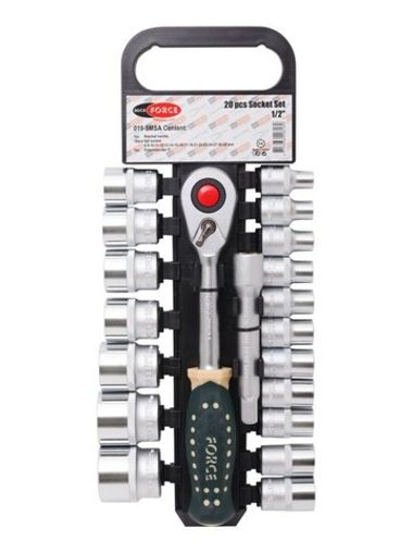Набор головок с трещоткой в пласт. держателе 19пр. 1/2''(8-32мм, 6-гран.) RockForce##Rock FORCE RF-019-5MSA