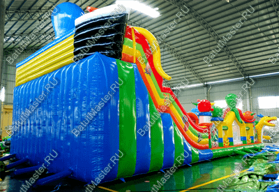 Коммерческий надувной батут "Осьминоги и драконы" 17*8*7 м