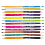 Карандаши цветные двусторонние Yalong 12/24 цв., "Сияние" деревянные, трехгранные, заточенные, грифель 3.0 мм, картон. уп., европодвес