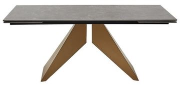 Стол ALES 180 BLACK GRAVE SOLID CERAMIC, керамика / бронзовый