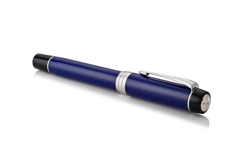 Перьевая ручка Parker Duofold Classic Centennial, Blue and Black CT, перо: F