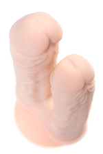 Телесный анально-вагинальный вибратор RealStick Silicone Jason M - 18 см.