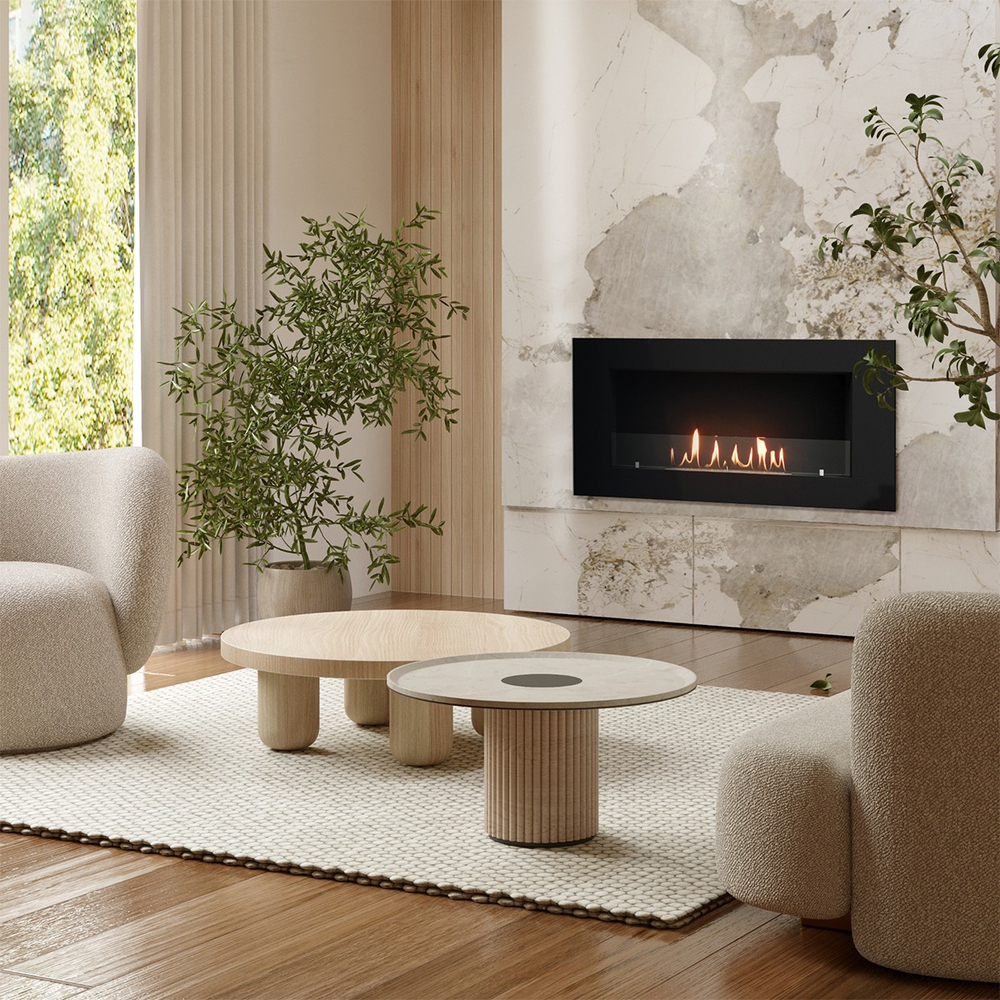 Каминокомплект:Биокамин Firelight BFP/W-110+Набор керамических камней М, белые