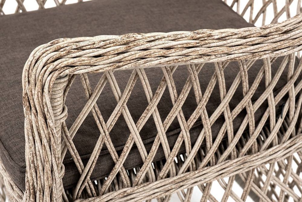 "Эспрессо-80 L" обеденная группа плетеная, цвет бежевый